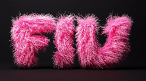 粉色绒毛文字