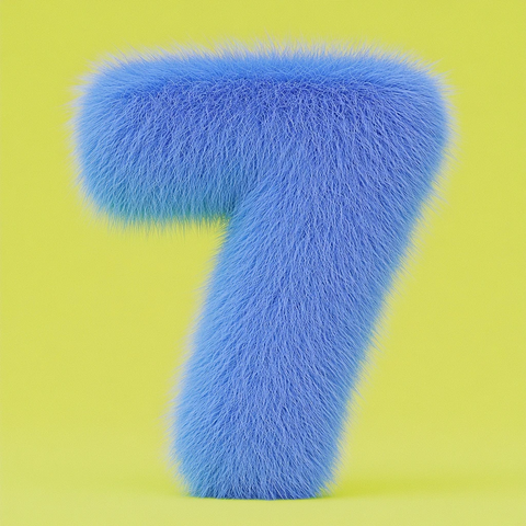 蓝色动物毛绒数字