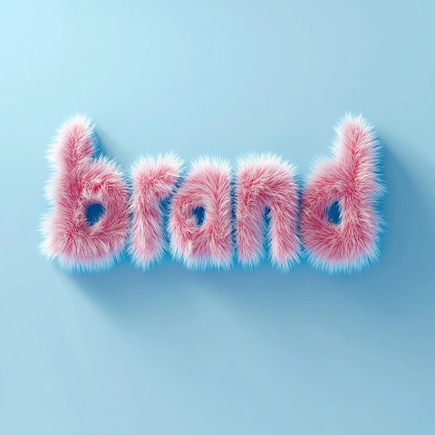 品牌立体字母毛皮质感背景