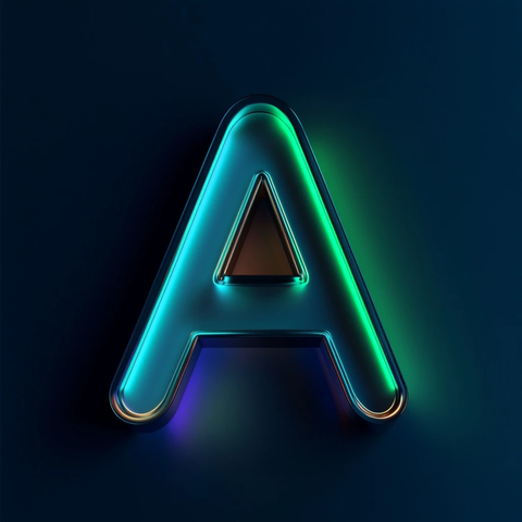 金属质感字母平面设计