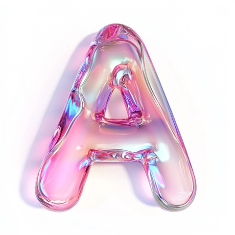 透明凝胶字母特写