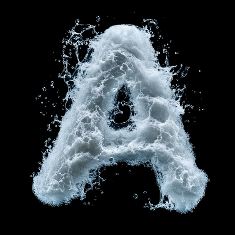 海水字母悬浮黑色背景