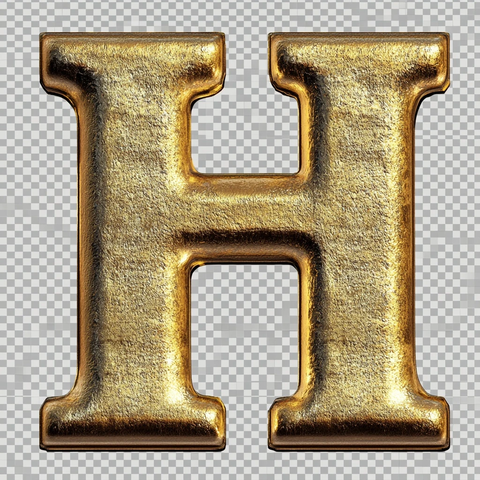 金属金字母透明背景