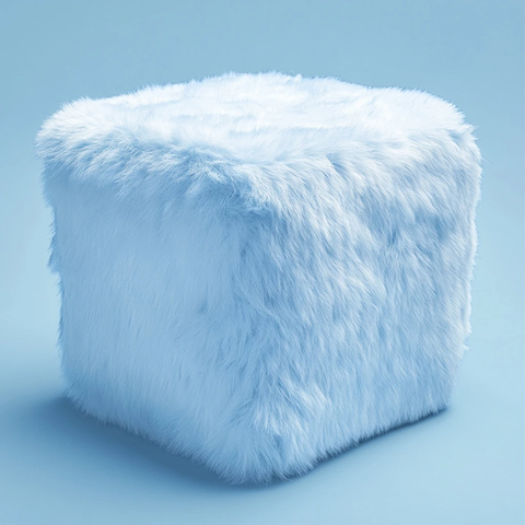 蓝色毛绒盒棉花填充