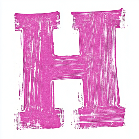 红紫色调字母版画