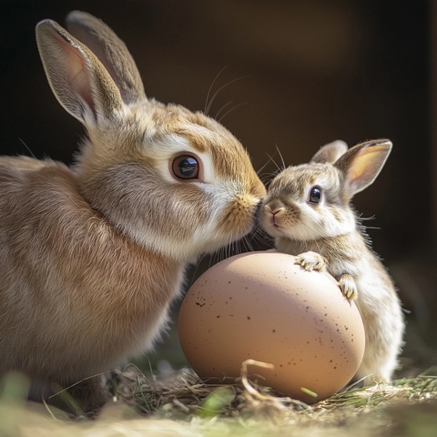 兔宝宝孵化与妈妈相伴