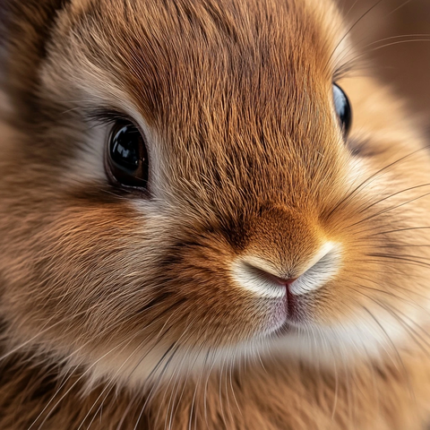 栗色荷兰侏儒兔特写