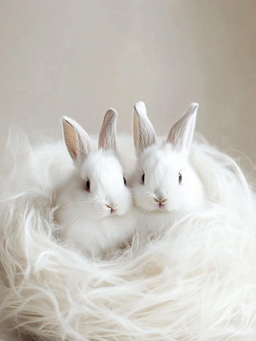 安哥拉兔毛绒巢穴