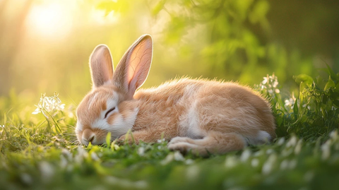 睡兔绿草自然场景