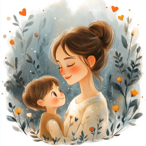 母亲节母子温馨合影