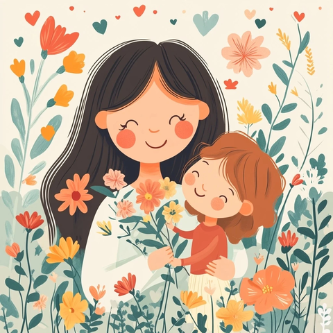 儿童手工妇女节花朵贺卡