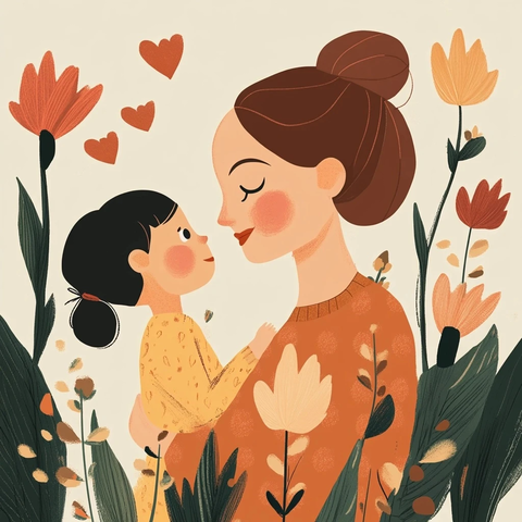 母亲节手工花艺海报