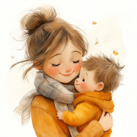 母亲拥抱婴儿轻抚背