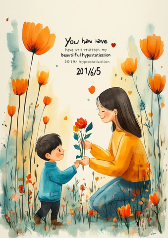 男孩送花给老师