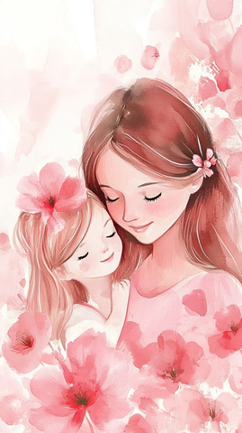 母亲节贺卡水彩背景