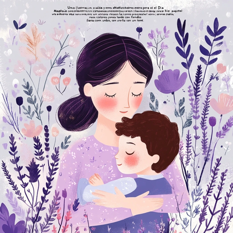 母亲节温馨母子拥抱