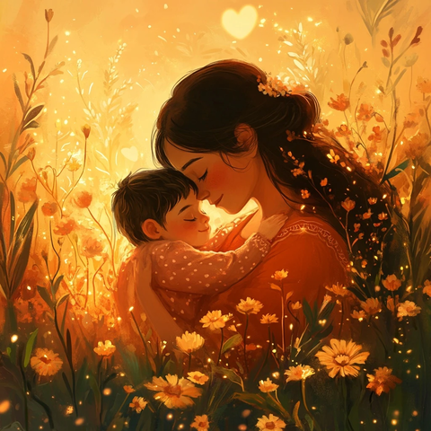 母亲怀抱婴儿温馨瞬间