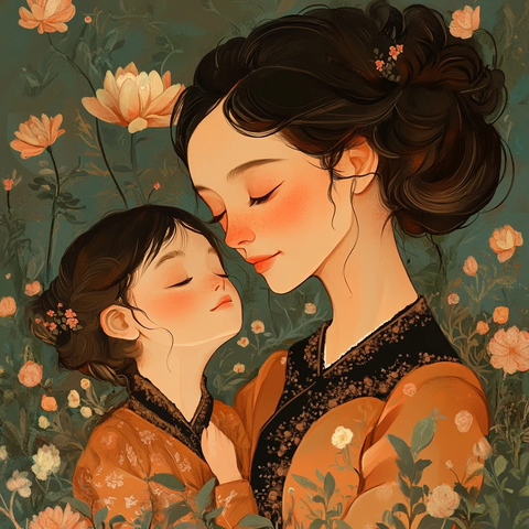 母女相伴温馨时刻