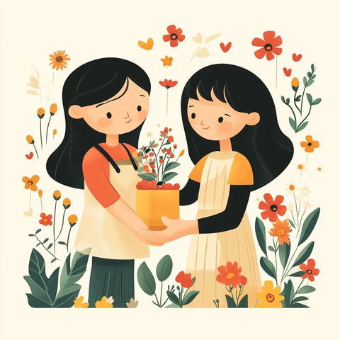 母亲节礼品推荐插画