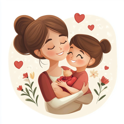 母亲节卡通插画背景