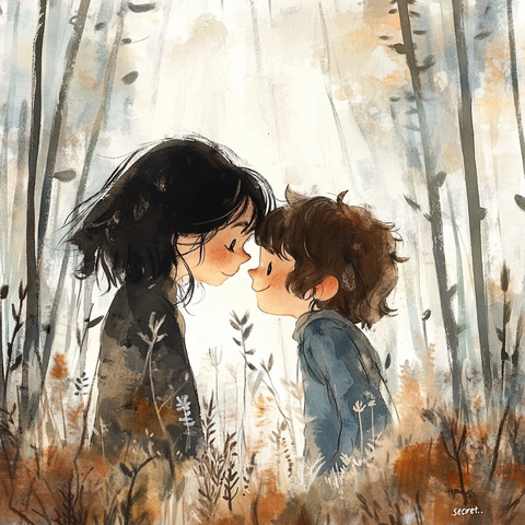 阳光树影下的亲密时刻