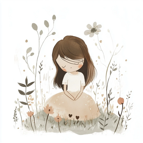 女孩剪影有机形态