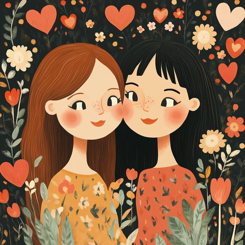 两位好友的温馨瞬间