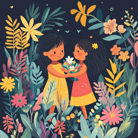 女孩儿童节快乐成长