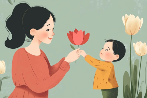 宝宝送妈妈纸花妇女节