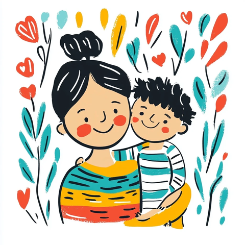 妈妈日常插画矢量图