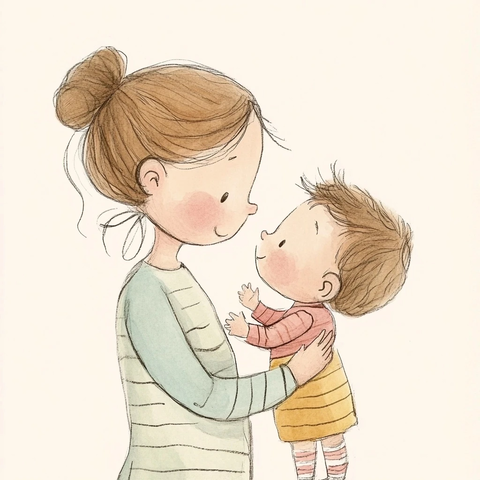 小婴儿亲密对话妈妈幽默时刻