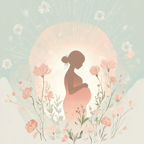 孕妇花朵柔和光线