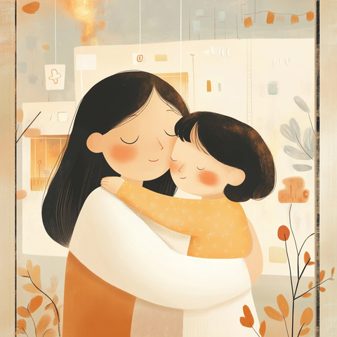 医院内的温情拥抱