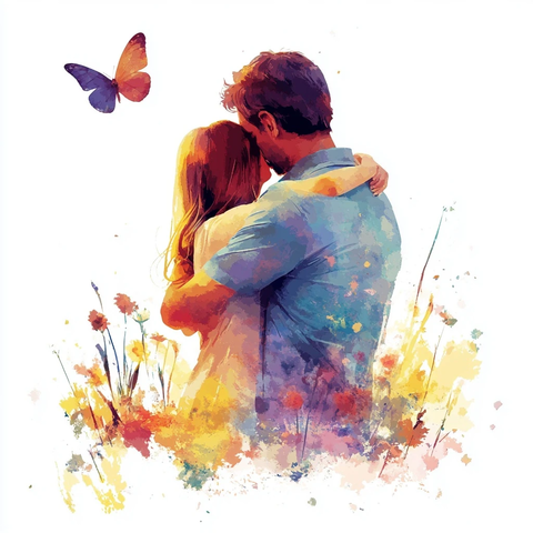 女儿拥抱父亲回忆