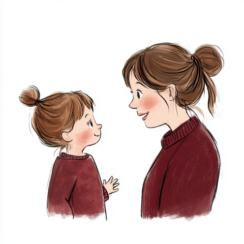 母女对话温馨瞬间