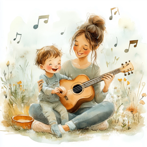 音乐老师与孩子唱歌