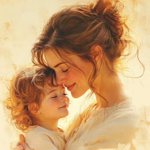 母爱拥抱温暖时刻