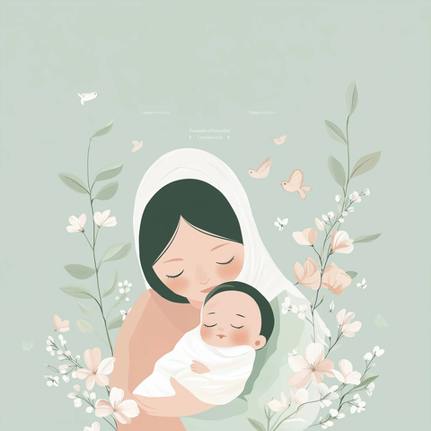 母亲宝宝传统现代结合