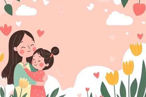 母亲节卡通插画空白页