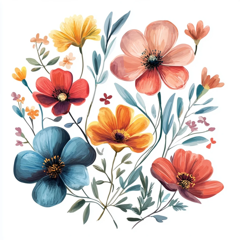 花朵分离顶视图白背景