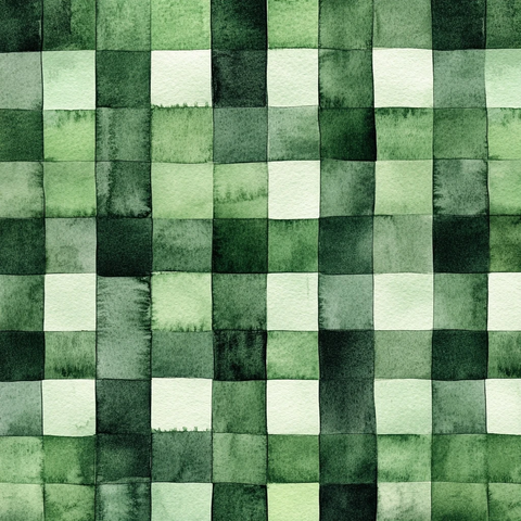 水彩深绿格纹图案