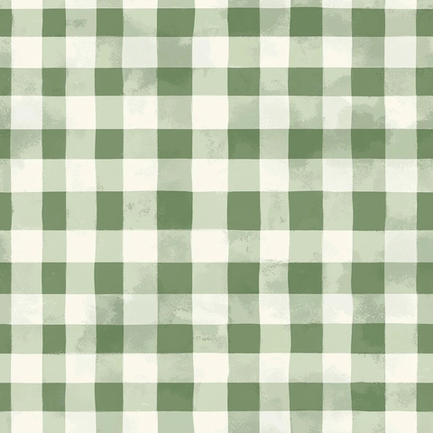 绿格纹空气刷插画