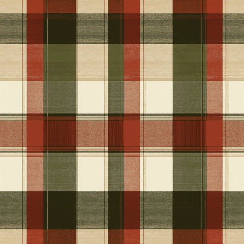 红褐绿格纹图案设计
