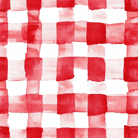 红色格纹亚麻布料图案