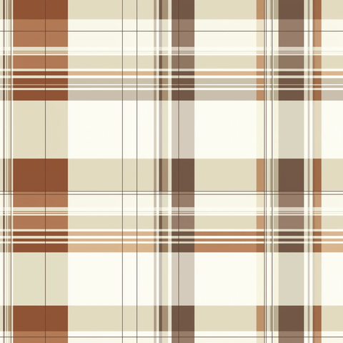 咖啡色奶油白格纹图案