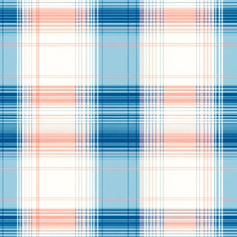 桃蓝白青格子图案