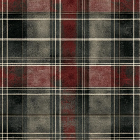 深灰红白格纹床品设计