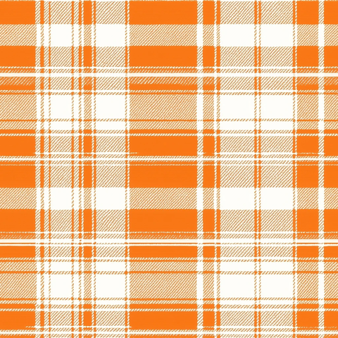 橙白格子棉布纹理
