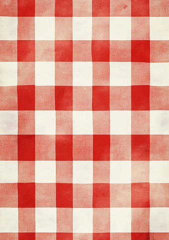 红白格子背景手工绘制风格