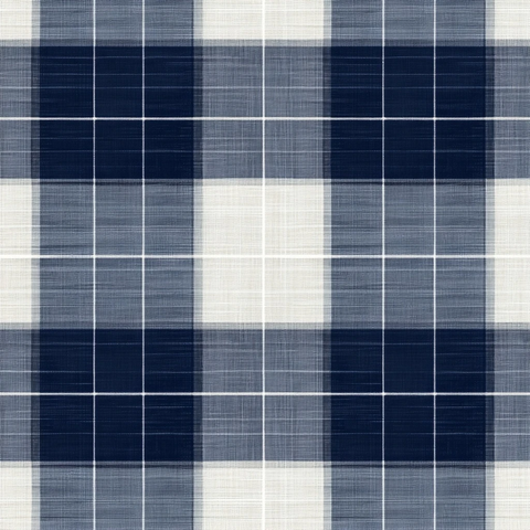 海军蓝灰格纹农场图案